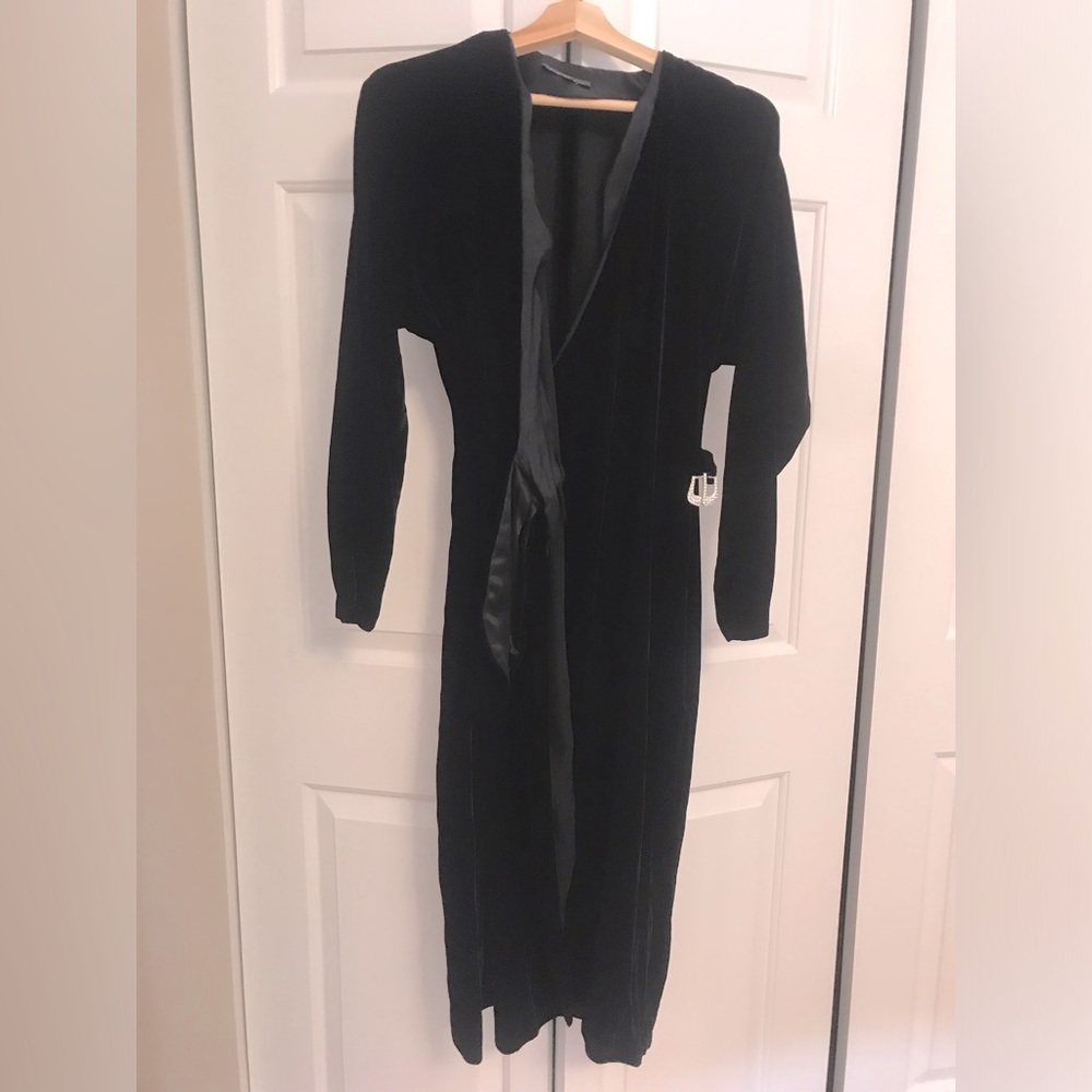 Regina Kravitz vintage 80s velvet wrap dress.